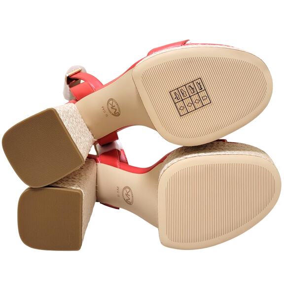 MICHAEL Michael Kors Ashton Platform Espadrille Strappy Sandals Size US 9.5M Red - Picture 6 of 7